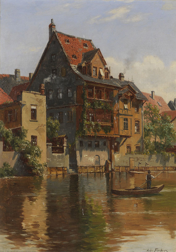 August Fischer - Öl auf Leinwand