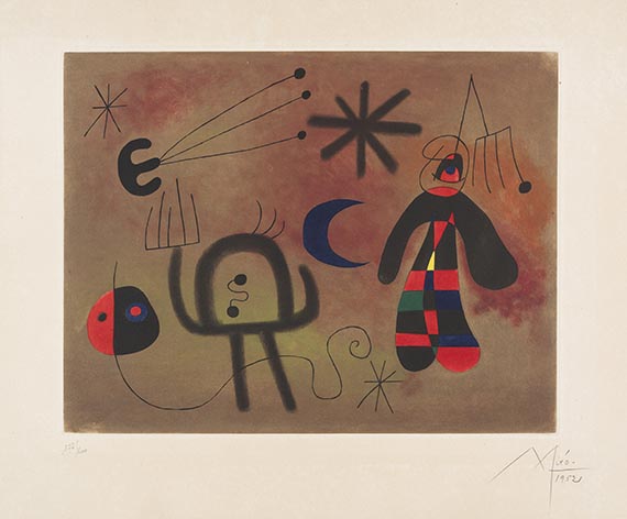Mir&oacute;, Joan - Etching and aquatint in colors