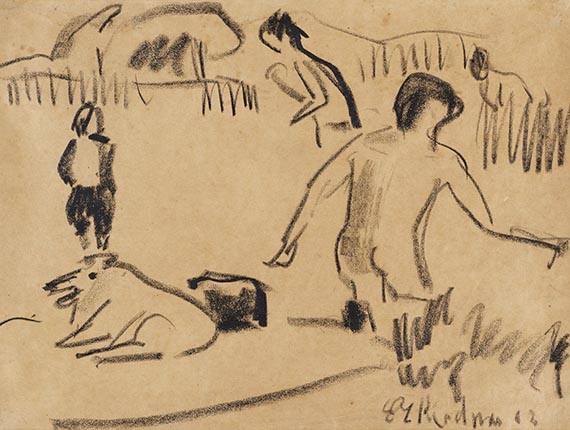 Ernst Ludwig Kirchner - Charcoal drawing