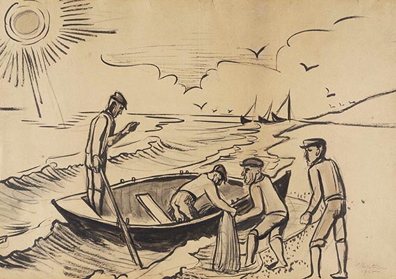 Hermann Max Pechstein - Brush and India ink