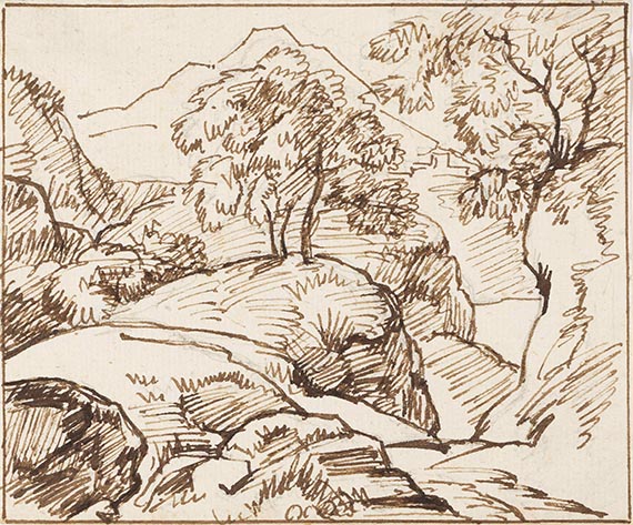 Kobell, Franz - Pen and ink drawing