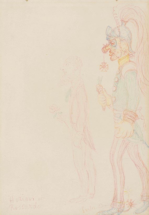 Ensor, James - Colored crayon drawing