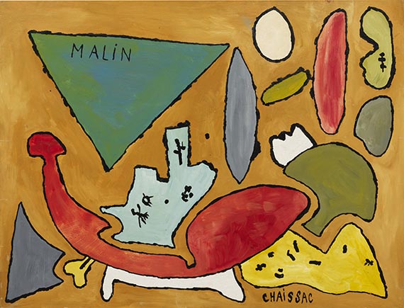 Chaissac, Gaston - Oil on fibreboard