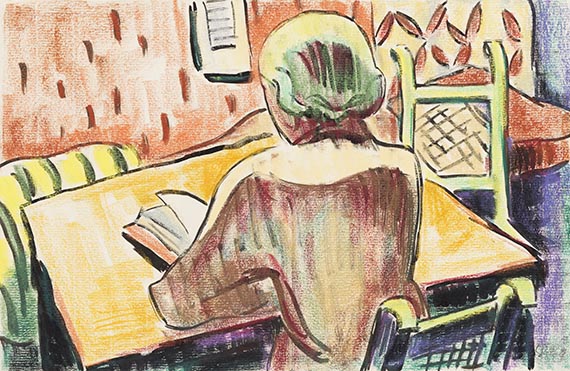 Schmidt-Rottluff, Karl - Colored chalk drawing