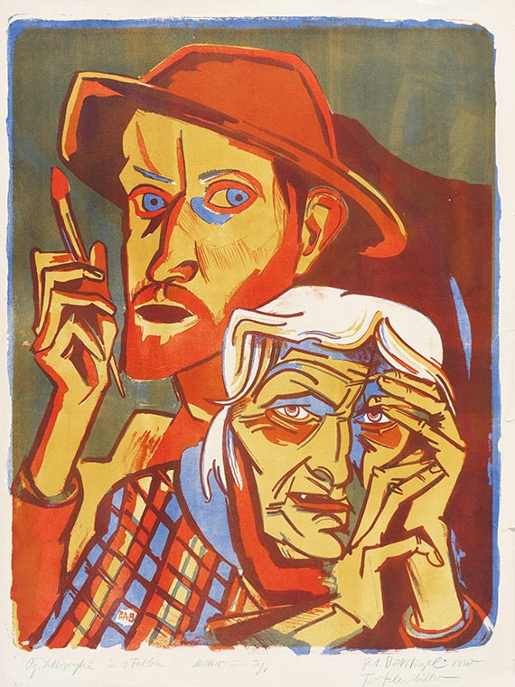 B&ouml;ckstiegel, Peter August - Lithograph in colors