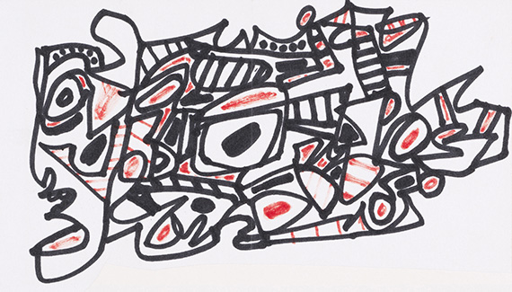 Dubuffet, Jean - Felt-tip pen drawing