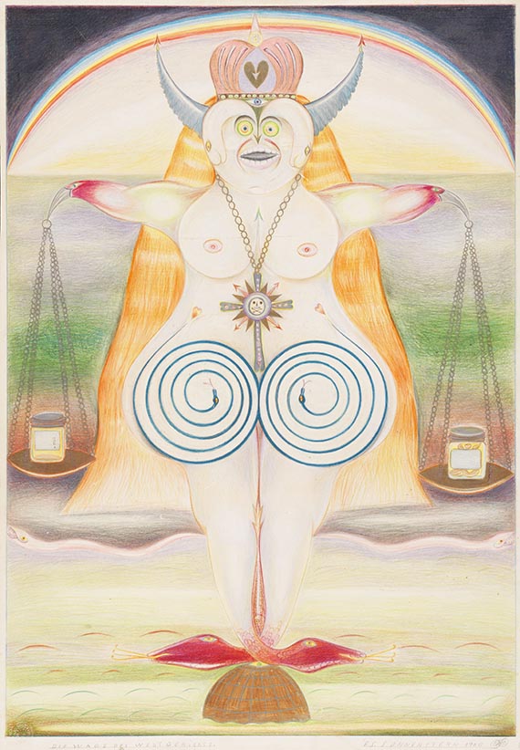 Schröder-Sonnenstern, Friedrich - Colored crayon drawing